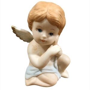 Bidque Porcelain Angel Figurine - Heavenly Cherubs - 3 ¼” H x 2 ½” W